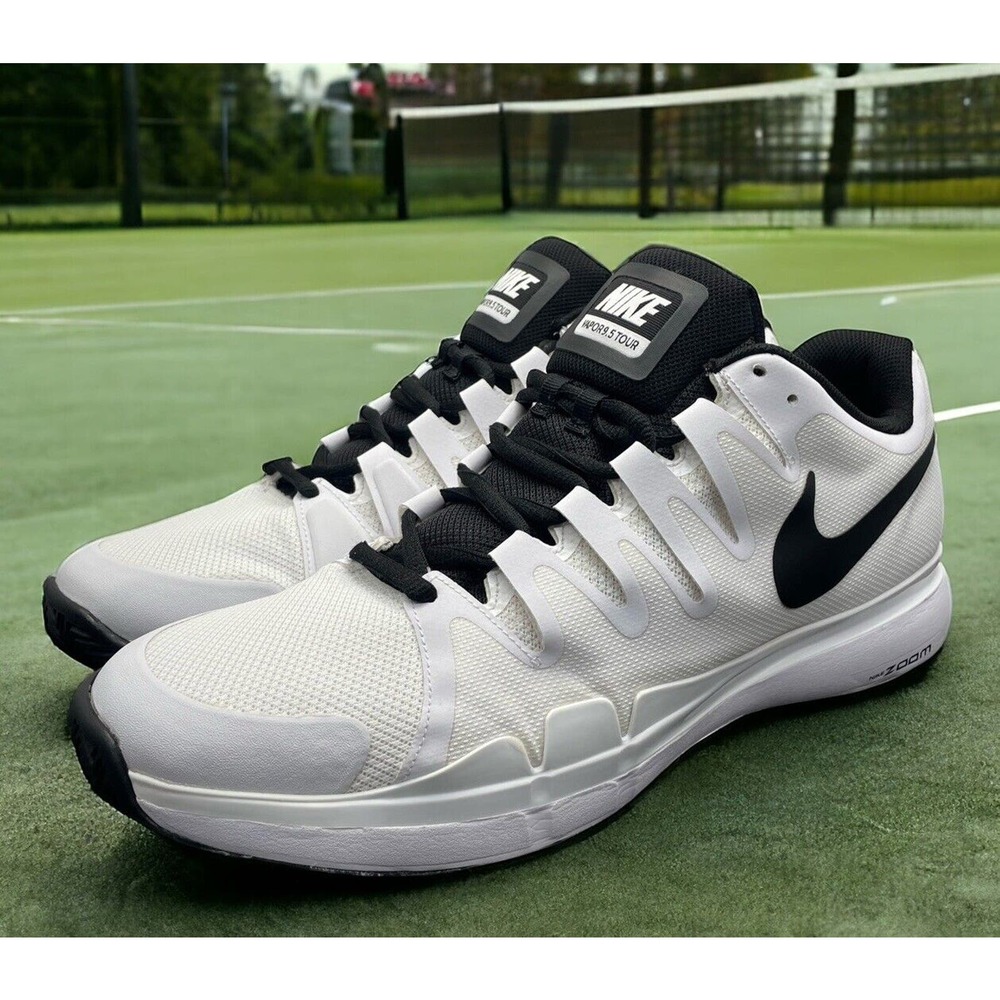 Nike Zoom Vapor 9.5 Tour White Black Federer Rafa Tennis 631458 Mens Size 14